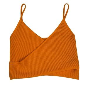 Aerie orange cross front sweater tank top NWT